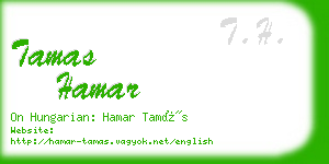 tamas hamar business card